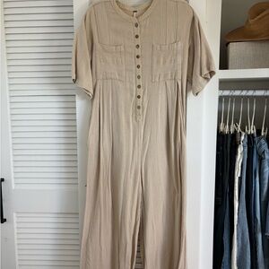Free People Beige Jumpsuit